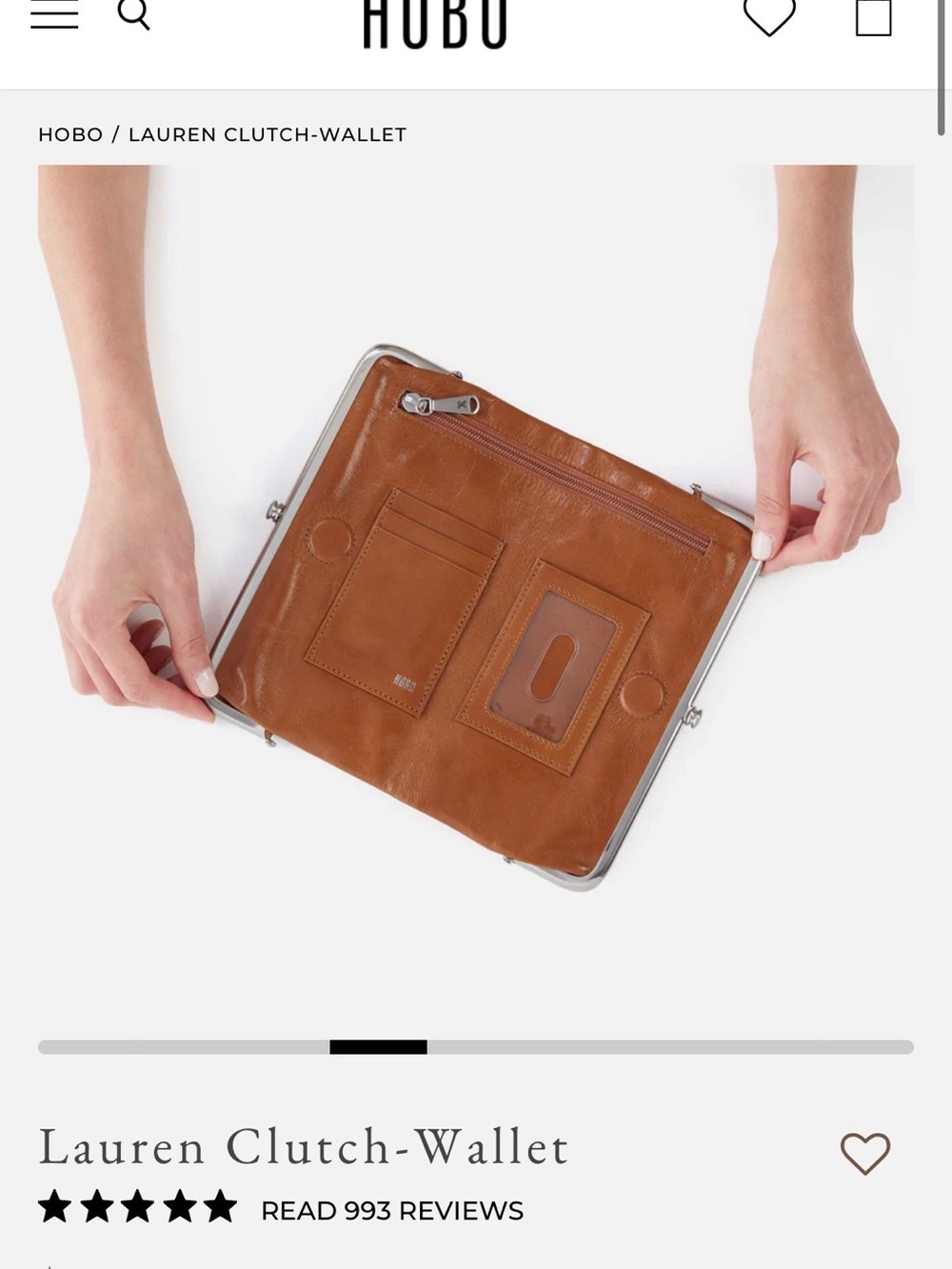 HOBO Lauren Clutch-Wallet in Cognac Brown